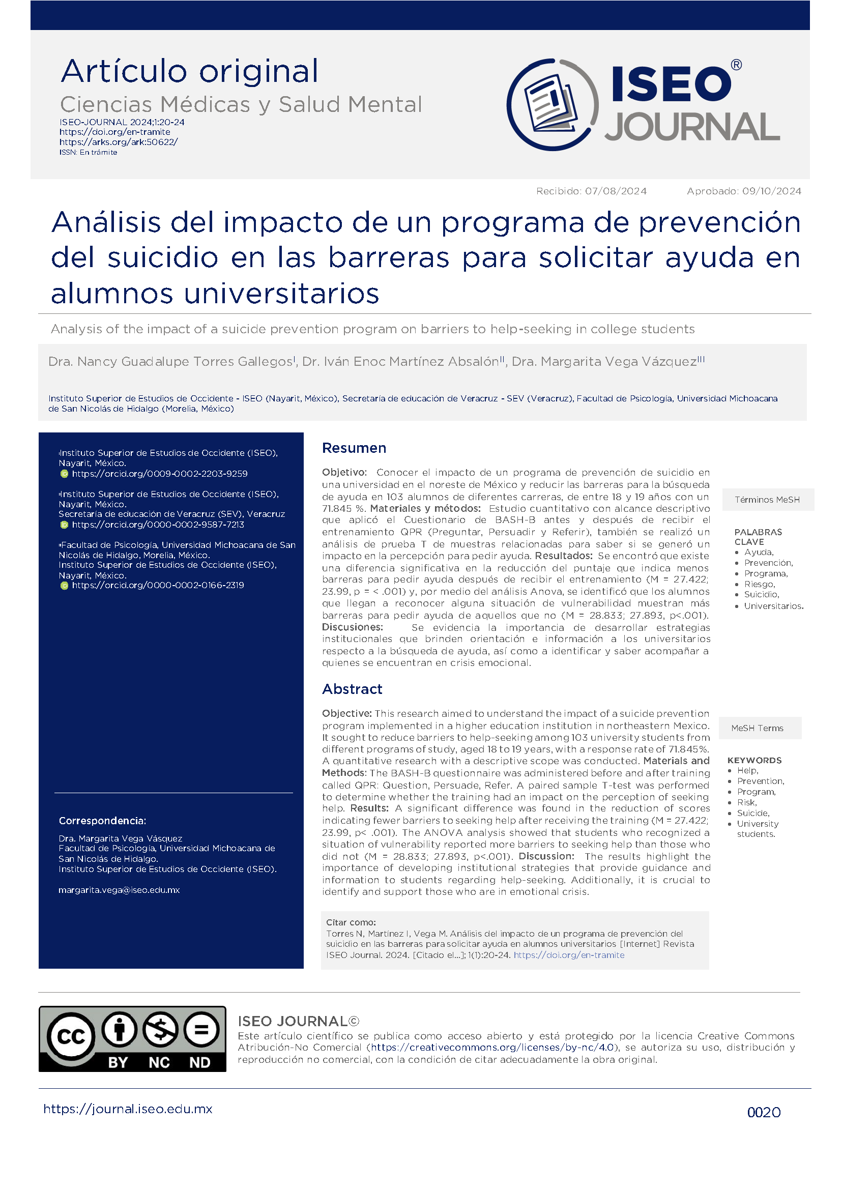 An Lisis Del Impacto De Un Programa De Prevenci N Del Suicidio En Las